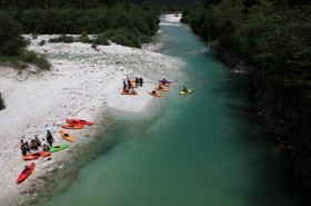 Kayaking na řece Soča
